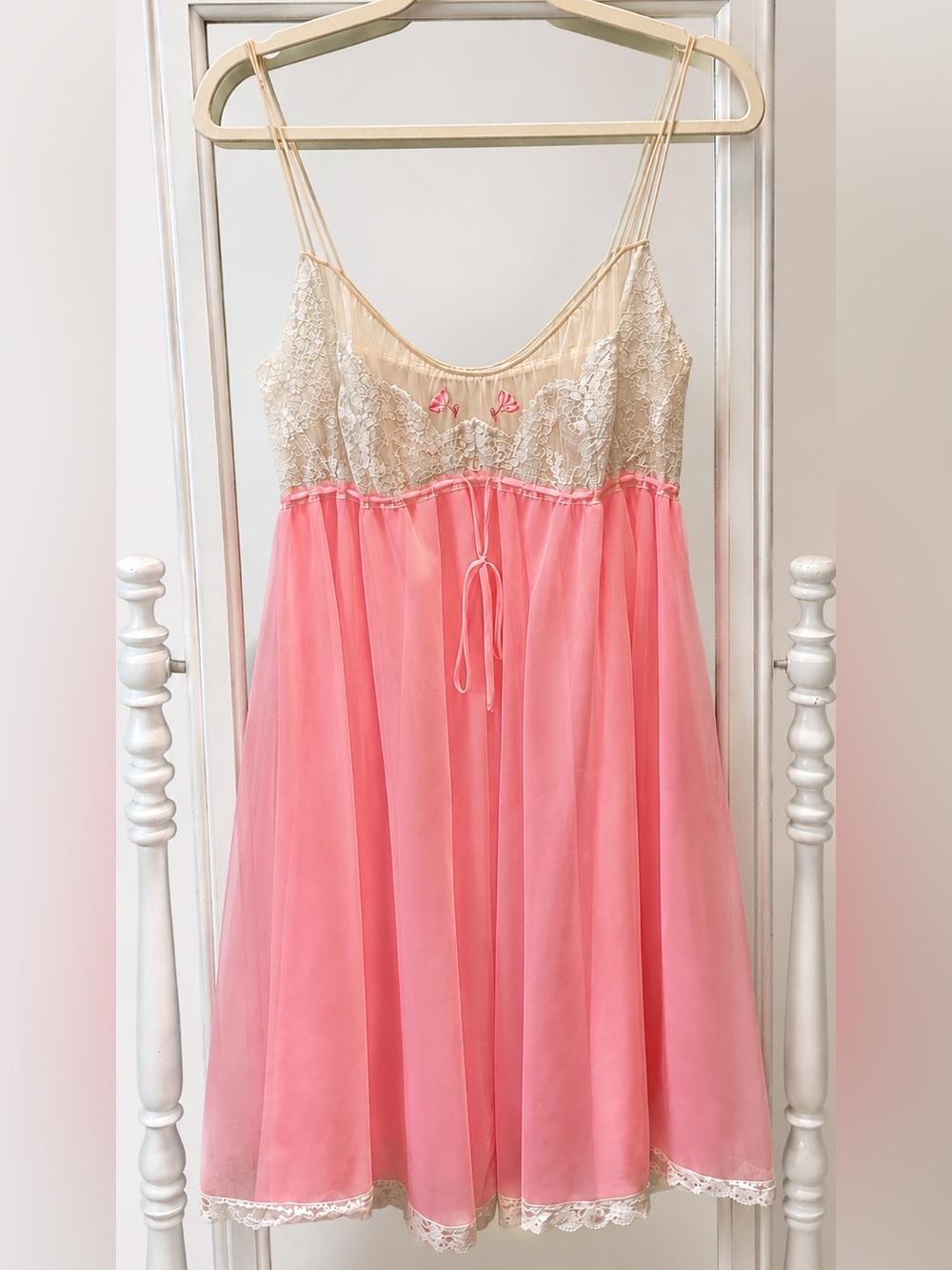 Vintage Claire Sandra by Lucie Ann Pink Babydoll Nightgown